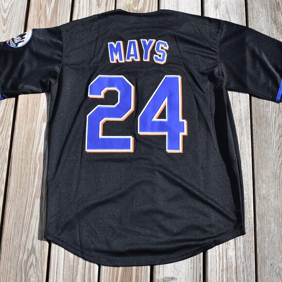 New! Willie Mays New York Mets Black ALT Baseball Jersey Adult Men's Sizes - Picture 1 of 2